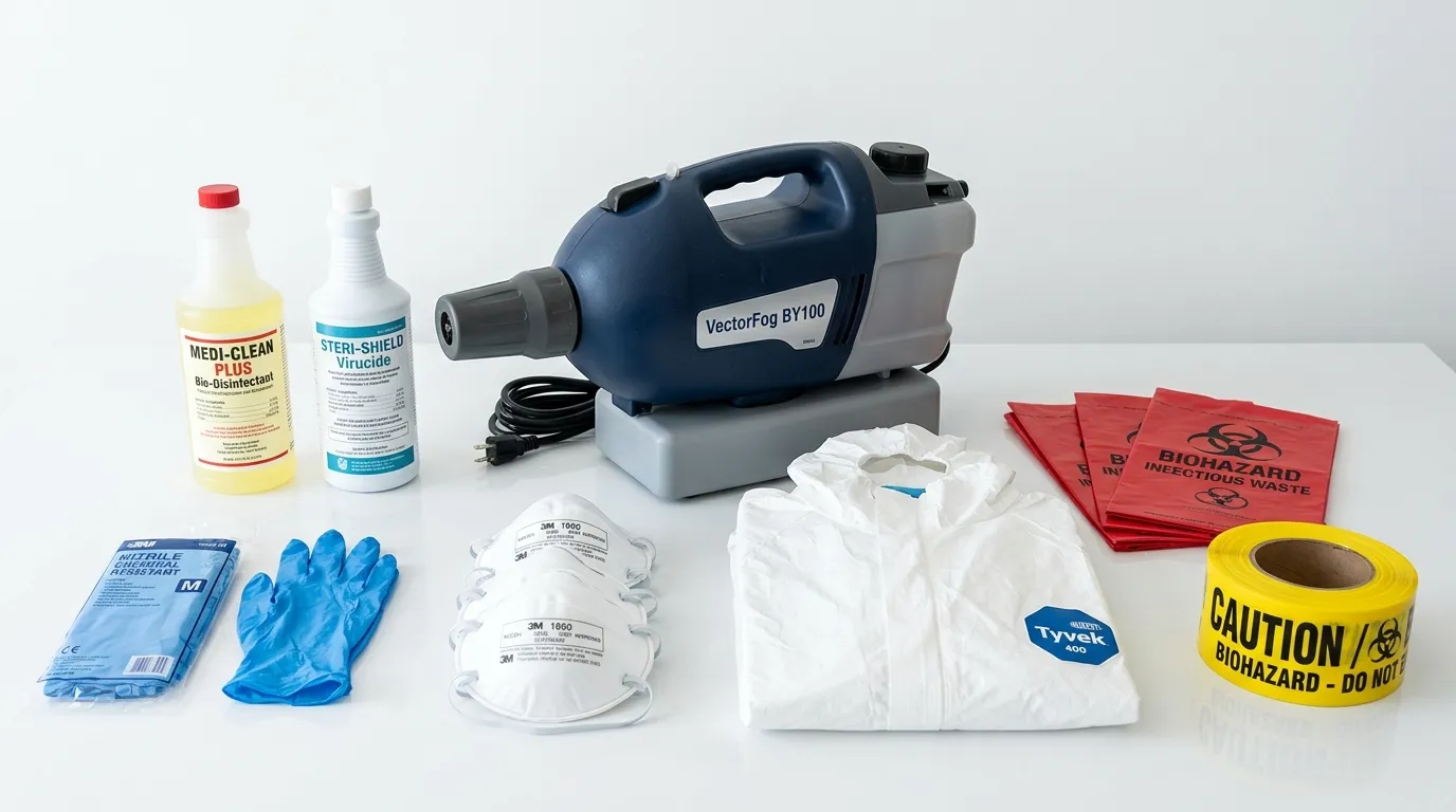 Professional biohazard remediation crew working in Conneaut